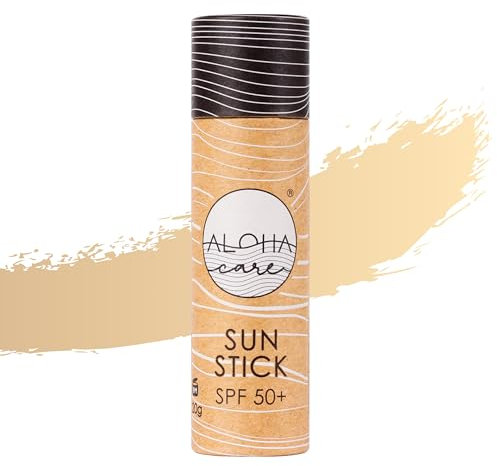 Aloha Sun Stick SPF 50+ (Beige), Crema Solar Surf, Protector Solar Mineral Con Color en Barra, 20g