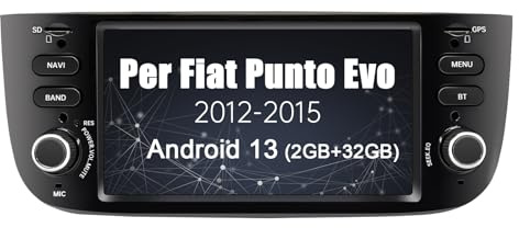 AWESAFE Autoradio 1 Din per Fiat Linea Punto Evo 2012-2015 Android 13 (2G+32GB) 6.2 pollici Car Stereo Radio con Navigatore SD USB BT WIFI Comandi al volante Mirror Link (Nero Brillante)