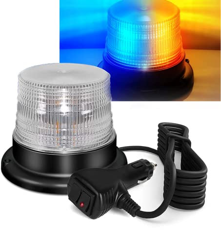 ONCCI 2 Farbe Lichte Warnleuchte LED Rundumleuchte Magnet Warnlicht Blinkleuchte für Auto PKW LKW SUV 12V-80V 10 Lichte Modull