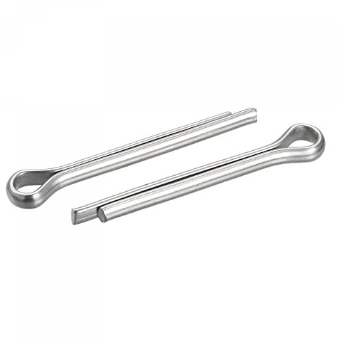 sourcing map Goupille fendue, 6mm x 50mm 316 Acier Inox Pince Fixation Raccord pour Automobile, Mécanique, Argenté, 4Pcs