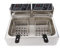 Friggitrice da 12 l, 2500 W, per patatine fritte, pollo, ristorante, cucina domestica, in acciaio inox, con zone fredde, doppia friggitrice elettrica commerciale, con 2 cesti e coperchi
