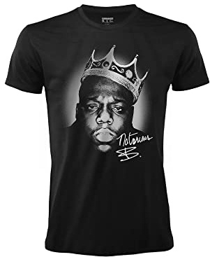 Merch Traffic T-Shirt The Notorious Big Maglietta Rapper B.I.G. Ufficiale Musica Hip Hop Nera Cotone Unisex Adulto Ragazzo (XL)