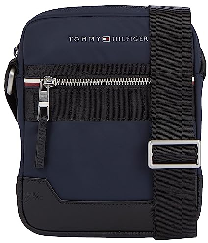 Tommy Hilfiger Herren Umhängetasche Elevated Nylon Reporter mit Reißverschluss, Mehrfarbig (Space Blue), Einheitsgröße