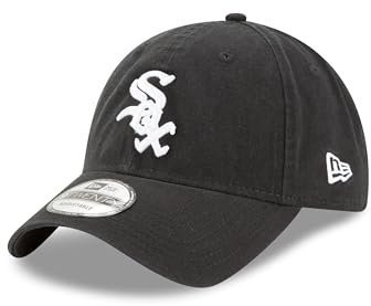 New Era MLB klassisk kärna basebollkeps 9Twenty ostrukturerad justerbar keps hatt laglogotyp, Chicago White Sox #34810, one size