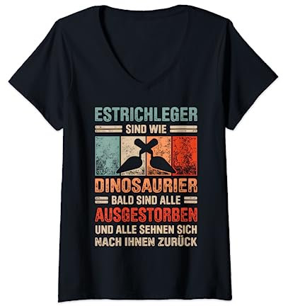 Estrich Legen Für Estrichleger Estrichbauer Handwerker T-Shirt mit V-Ausschnitt