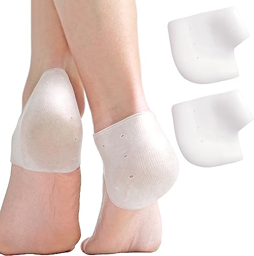 4pcs Silicone Heel Protectors for Shoes Prevent Blisters, Cracked Heels Soft Gel Cushion Cups, Ankle Sleeves, Pads, Rubber Guards for Men & Women