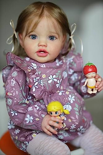 Zero pam Reborn Baby Mädchen 60 cm Lebensechte Silikon Baby Mädchen Babypuppe Weichkörper Schöne Puppen Die Wie Echt Aussehen Reborn Toddler