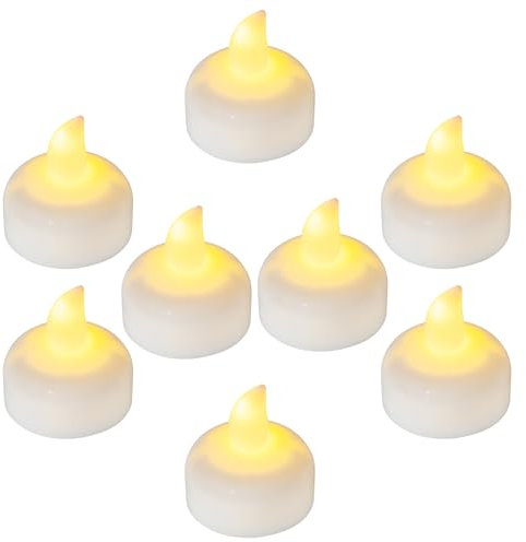 Yakpo 12 Pack Flameless Floating LED Tea Light Candles, Warm White Battery Operated Flickering Tealights, Outdoor Waterproof Votive Candles Bulk, Wedding Centerpiece Vase, Pool, Christmas Decorations