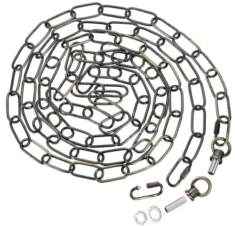 PATIKIL 10Ft Illuminazione Catena per Lampada Pendente Plafoniera Catena Lampadario Catena Portata 65 Lbs per Pendente Luce Soffitto Ventilatore Bronzo