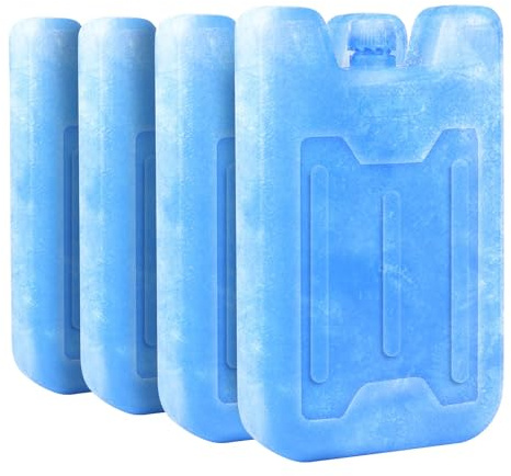 Lot de 4 blocs réfrigérants pain de glace pour boîtes à lunch Sacs isothermes Réutilisables Réfrigérables Froid Mince Grand Bon marché Dur Portable Blocs de glace pour envoi à la plage Camp Voiture