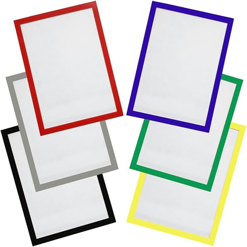 KLEBESHOP24 Magnetrahmen DIN A4 Set bunt | Aufklappbare Inforahmen für Bilder, Poster, Fotos, Hinweise und Dokumente