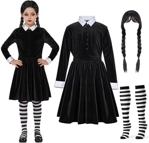Spooktacular Creations Child Girl Collar Black Skater Dress