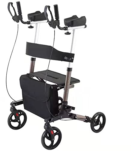 Leichter faltbarer Rollator, leicht zusammenklappbar für Kofferraum & Reisen, höhenverstellbar, Tragetasche, Lauflernhilfe für Senioren, Gehhilfe