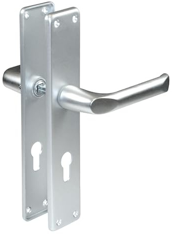 SN-TEC Renovierungs Schild Türbeschlag für Zimmertüren, Innentüren, Badezimmertüren, Eingangstüren, Aluminium F1, für Türstärke 20-47 mm (PZ Schließzylinder, Renovierungsschild 47mm x 240mm)