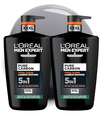 L'Oréal Men Expert Pure Carbon Shower Gel Large XXL 1L (Pack of 2)