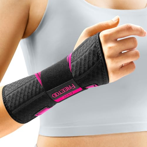 FREETOO Lätt passform handledsstöd med bionisk karpaltunnelskena, bär i ett steg, handledsbandage för RSI, senskidinflammation, förlängd handledsskena för kvinnor och män