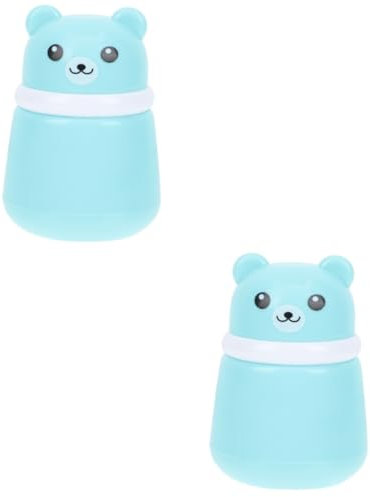 HAPINARY 2stücke Bärchen Puff Box Cartoon Babypuderbehälter Tragbar Aus Hochwertigem Material Verhindert Das Auslaufen Von Puder Für Reisen Einfaches Design Für Mühelose Handhabung