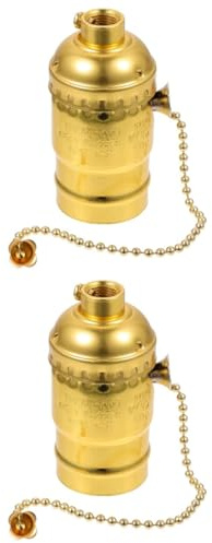Housoutil Portalámparas Con Interruptor, 2 Piezas Casquillo De Lámpara E27, Retro Portalámparas, Retro Base De Tornillo De Bombilla Con Interruptor De Cadena