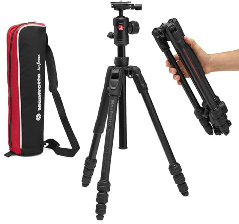 Manfrotto Befree Advanced AS, Camera Tripod, Twist Lock, Compatible with Arca-Swiss, Portable, Compact Travel Tripod Kit, Ball Head, Aluminium Photo Support, for DSLR, Mirrorless, Camera Accessories