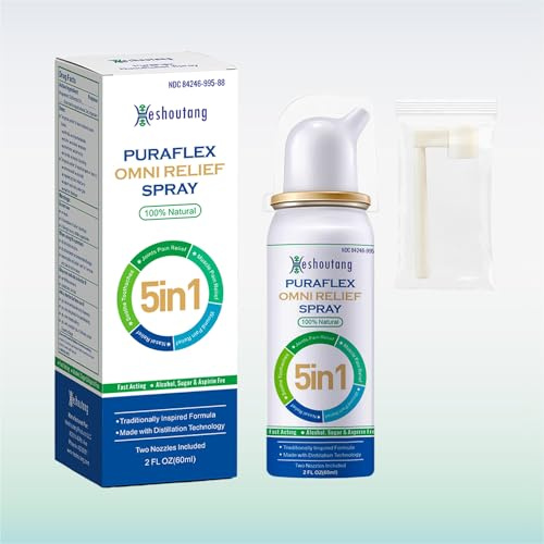 Heshoutang PuraFlex OmniRelief Spray – Fast-Acting Natural Pain & Nasal Relief | 5-in-1 Multi-Purpose Herbal Formula, 60ml