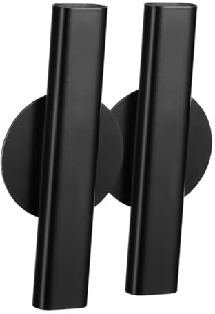 IWOWHERO 2 Stück Wandvase Schwarz aus Metall mit Kreativem Design Minimalistische Wandblumen Röhrenvase zur Dekoration von Schlafzimmer und Frischen Blumen