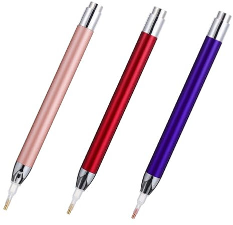 STOBOK 9stücke Rhinestone Punktier-stifte Leuchtende -Dotting Pens Für -kunsthandwerk Nageldesign Und Kreuzstich Ergonomisch Leicht Und Tragbar