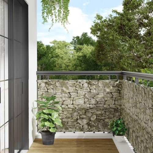 Lauuoeriau Möbelartikel Home Balkon Sichtschutz Steinoptik 700x90cm PVC-Möbel