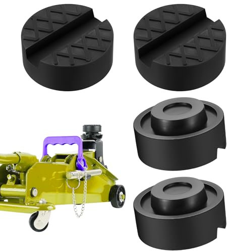 Set di 4 Supporti in Gomma per Cric Auto 65mm, Universali Cuscinetti in Gomma per Cric e Sollevatori, Adattatori per Cric e Ponti Sollevatori