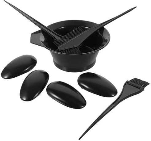 Healeved Hair Dyeing and Hair Nursing Supplies 5pcs Set Black Salon Coloring Comb and Treatment Kit for Home and Professional Use