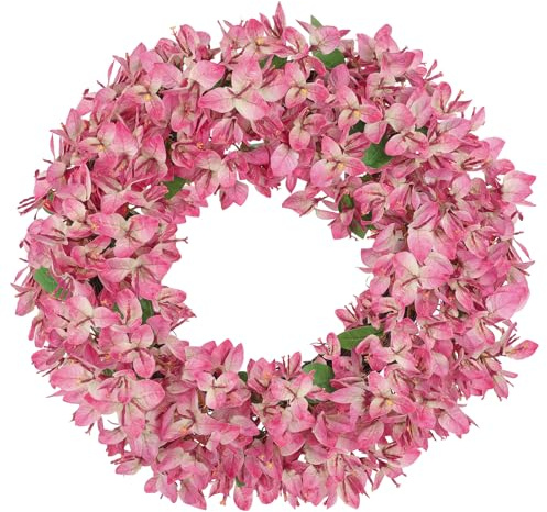 Künstliche Bougainvillea-Kranz Dekokranz Blumenkranz Türkranz Deko groß Türkran Wandkranz Frühlingsdeko für Frühlings-Sommer-Osterdekoration, Zuhause, Parties, Hochzeiten, Ø45cm