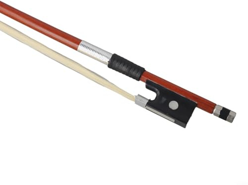 Double Bass Bow 4/4 Full Size Model Natural Horsehair 300BF 72.5cm Brazilwood Ebony Frog Well Balanced Sweet Sound Natural Horse Hair Straight Smooth Tuner(1/4)