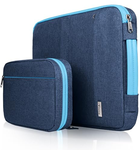Voova Laptop Sleeve Case 13 13.3 14 Inch with Detachable Accessories Pouch, 2 in 1 Waterproof Computer Bag Cover for MacBook Air 13 M1/M2/M3/M4 2020-2025, MacBook Pro 13/14, Deep Blue