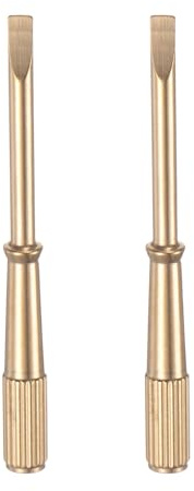 QUARKZMAN 2 Pezzi Mini Cacciavite A Taglio Per Braccialetti 2.8 Mm In Acciaio Titanio Con Impugnatura Antiscivolo Da 5 Mm Per Riparazione Braccialetti Strumenti A Cacciavite, Colore Oro