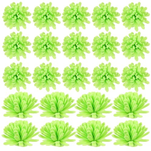 SHINEOFI Difusor de Aceites Esenciales 100 Flores Artificiales de Crisantemo de 5 CM Color Verde Espuma PE para Aromaterapia en Baño Dormitorio y Oficina Accesorio Decorativo y