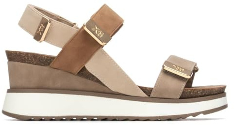 XTI - Sandalia Mujer Beige - Calzado Cómodo y Versátil - Moda casual - Modelo 14282208 (Talla 38)
