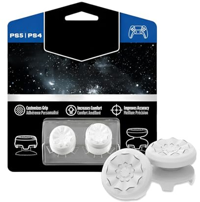 Galaxie Blanc pour Manettes (PS4) et (PS5) - Amélioration de la Précision et du Confort avec Analogiques Haut et Milieu - Accessoire de Performance Gamer