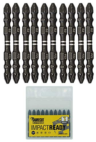 SabreCut 10pcs SCPZ265_10 65mm PZ2 Impact Screwdriver Bits Heavy Duty | Forged precision tips and heat-treated torsion steel improve impact resistance, durability and reduce breakage