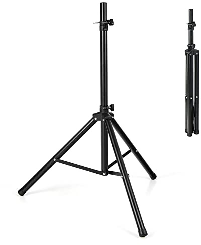 COSTWAY Pied d'Enceinte Trépied de Haut-Parleurs en Fer+PP Hauteur Réglable 97-181 cm Excellente Stabilité Pieds Antidérapant pour Le Bureau Maison Salle de Réunion Capacité de Charge 50 kg Noir
