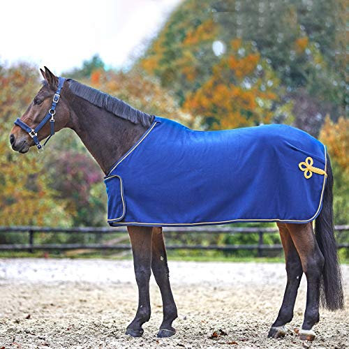 WALDHAUSEN Fleece- & Sponsorendecke Rückenlänge 135 cm, blau/gold