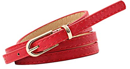 NUREINSS Damen Gürtel Kunstleder Gürtel für Jeans Kleid 1cm-Breite