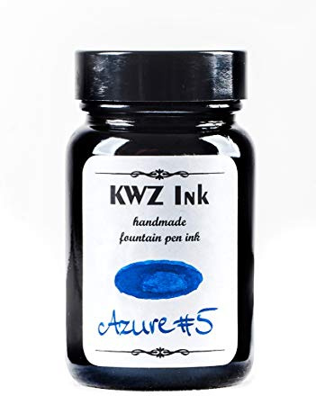 KWZ Ink Azure #5 Handmade Fountain Pen Ink Bottle - 60 ml UV Resistant Glass Bottle