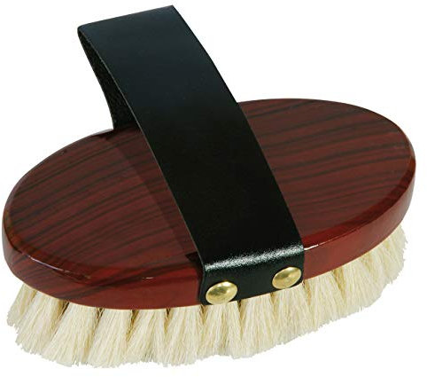 York Pferdekardätsche Ziegenhaar Natur Holz Kardätsche Striegel Pferdebürste (12,5 cm)