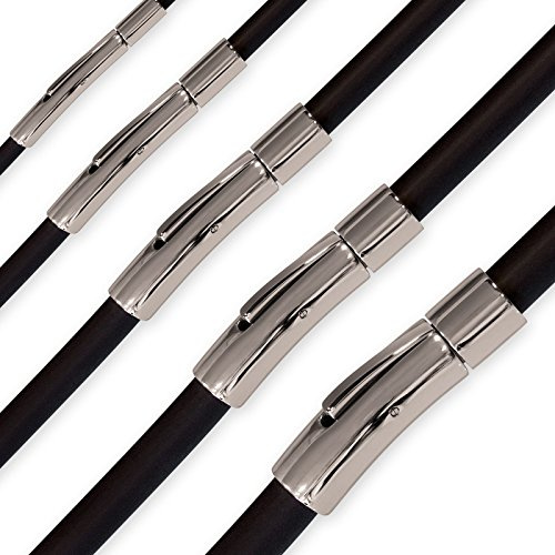 Fly Style Kautschuk-Kette oder Armband - Schwarze Halskette mit Edelstahl-Verschluß