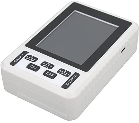 Rilevatore di Radiazioni Nucleari Contatore Geiger Portatile, Misuratore di Radiazioni Nucleari Professionale ad Alta Precisione, Tester di Dati a Raggi X Beta Gamma Dosimetera in Marmo(Bianco)