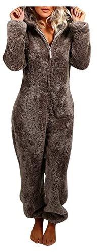 Générique Femme Combinaison Pyjama Hiver Cosplay Costume animal Super Doux Polaire Chaud Grenouillere Jumpsuits Onesie Ensemble Pyjama Combinaison Pyjama Femme Polaire Capuche VêTement Nuit Adulte