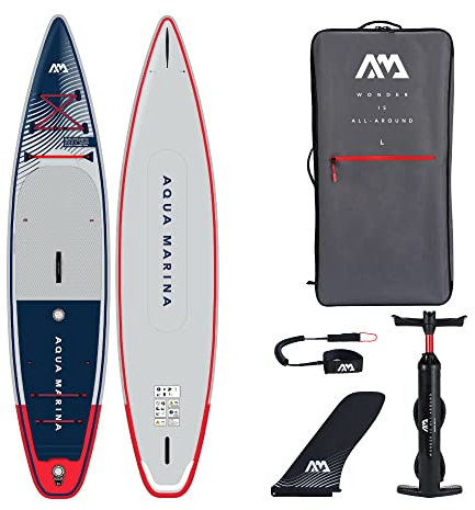 Aqua Marina Aufblasbares Stand Up Paddle Board, Hyper Touring 3,9 m, Marineblau/Grau
