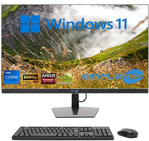 SIMPLETEK - PC All in One Display 27 Windows 11 | Core i7 12°Gen | 8GB RAM DDR4 SSD 120GB | Lavoro, Intrattenimento