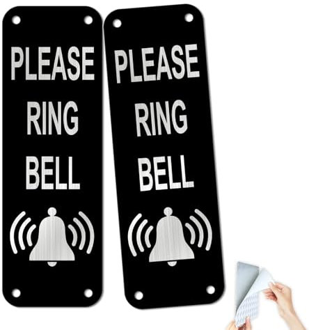 SINMAO Plaques de numéro de porte pour mur, sonnette, signalisation en aluminium brossé, 50 mm × 150 mm