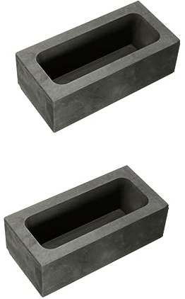 COHEALI Graphitbarrenform 2 Stück 5.50X3.70X4.00Cm Schmelzgussform Für Nichteisenmetalle Mit Tiegelschale Aus Hochwertigem Graphit Für Labor Metallverarbeitung Und Schmuckherstellung