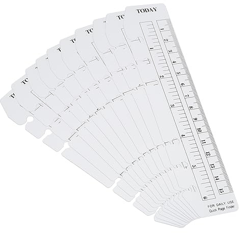 PATIKIL 7.1x1.6 Lesezeichen Lineal 20 Pack Steckbar Lineal Seitenmarker Buchzeichen Messgeräte für A6 Größe 6-Loch Bindemittel Notebook Klar